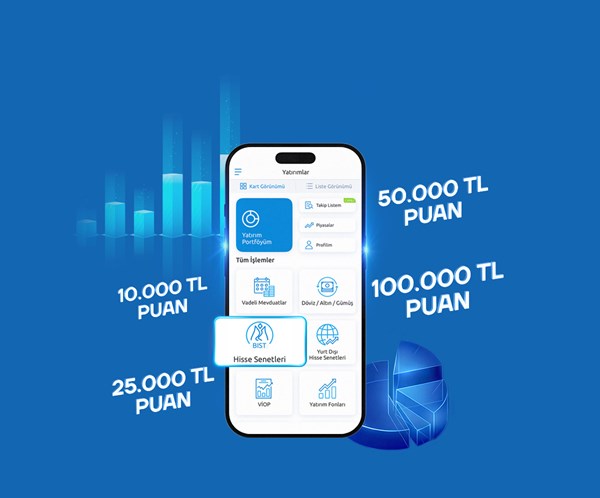 Yapı Kredi'den hisse senedi işlemlerine 100.000 TL'ye varan puan!