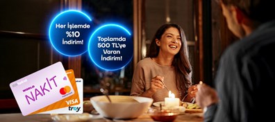 Ön ödemeli kartlar ile yapacağınız restoran harcamalarına toplamda 500 TL’ye varan indirim fırsatı!