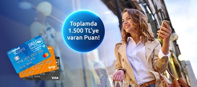 TLcard’dan giyim kozmetik alışverişlerinize 130 TL, World Pay ile ödemelerde ek 20 TL, toplamda 1.500 TL’ye varan Puan hediye! 