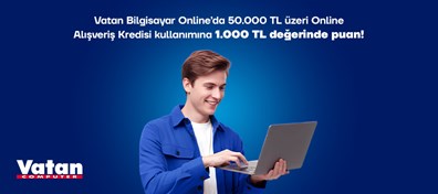 Yapı Kredi Alışveriş Kredisi ile 50.000 TL ve üzeri alışveriş kredisi kullanımına 1.000 TL Worldpuan kazanma fırsatı Vatan Bilgisayar’da!